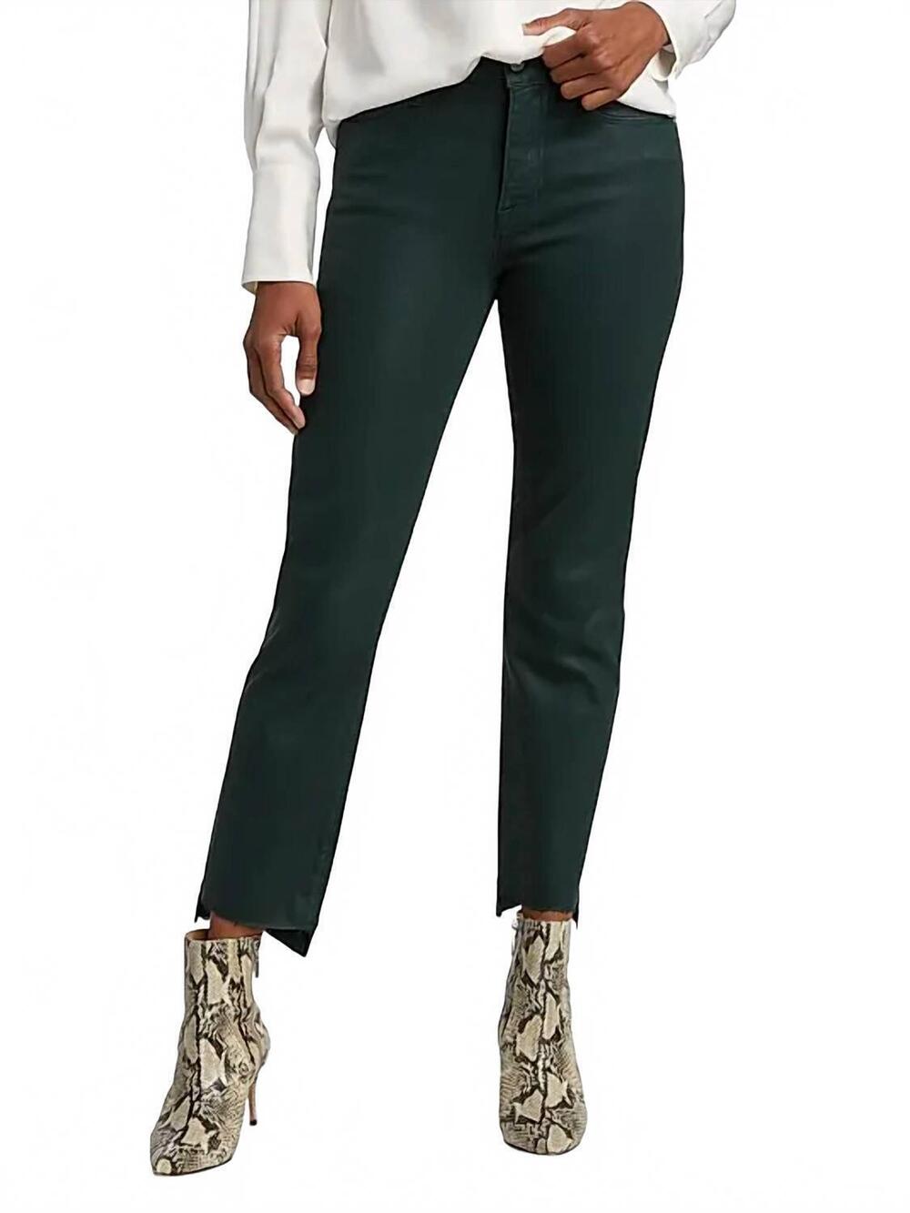 NEW FRAME le high straight raw stagger coated jeans in pine
